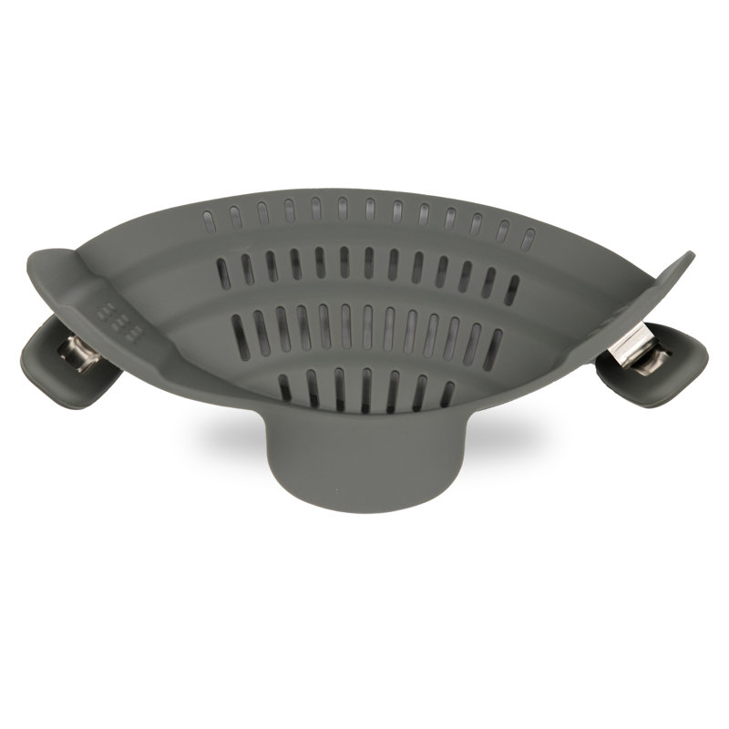 Cheer Collection Silicone Colander, Gray