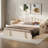 Upholstered Daybed With Pop Up Trundle, Charging Ports, 2 Side Pockets And Curved Backrest Design-793701316