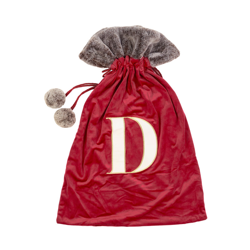 Luxury Christmas Sack with Monogrammed Letter D