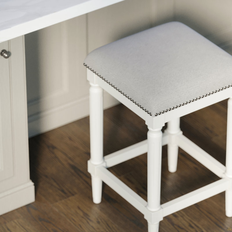 27"H Square Counter Stool, White, 1PC