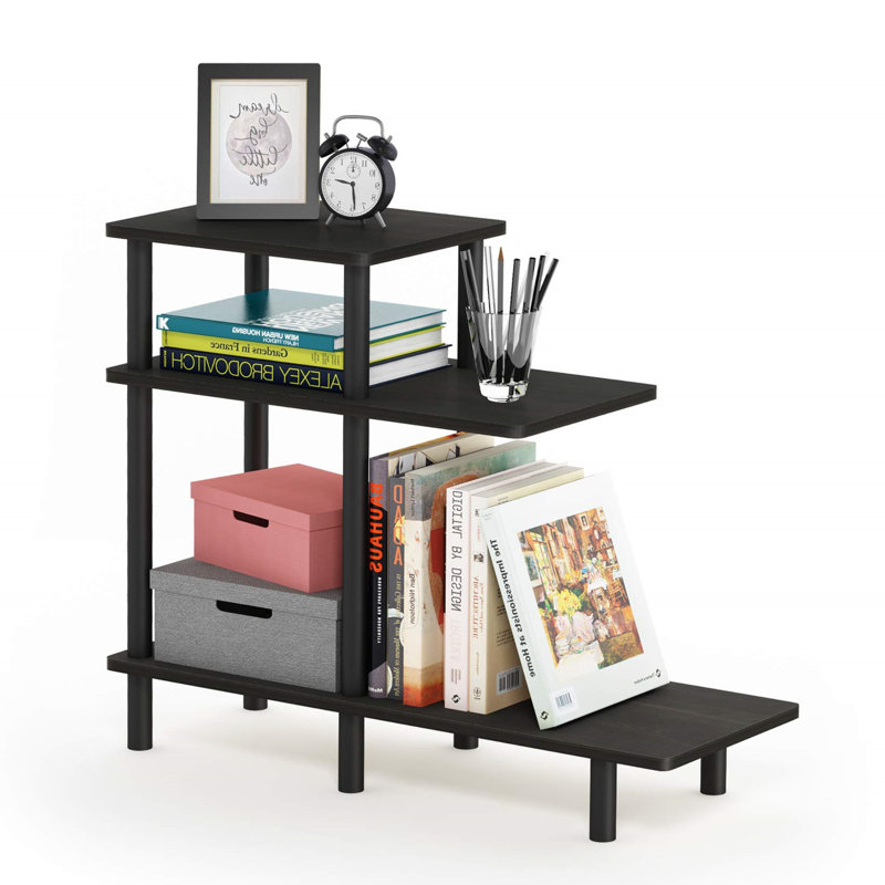 3-Tier Sofa Side Table in Espresso/Black