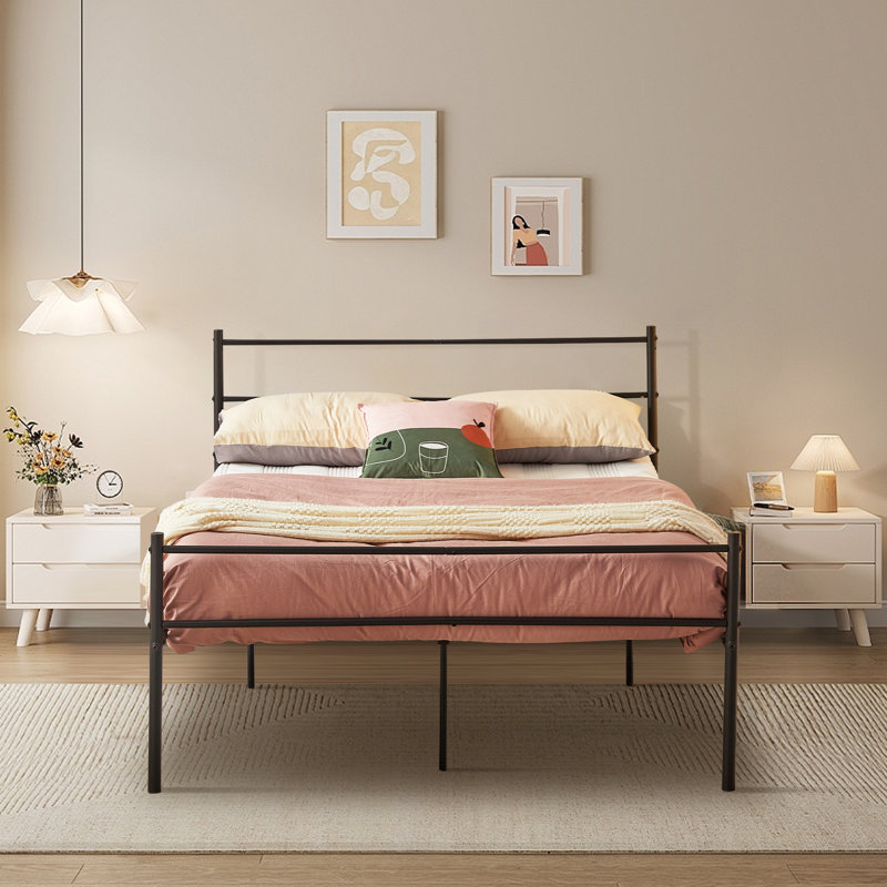 Djuna Metal Bed, Small Double (4'), Black