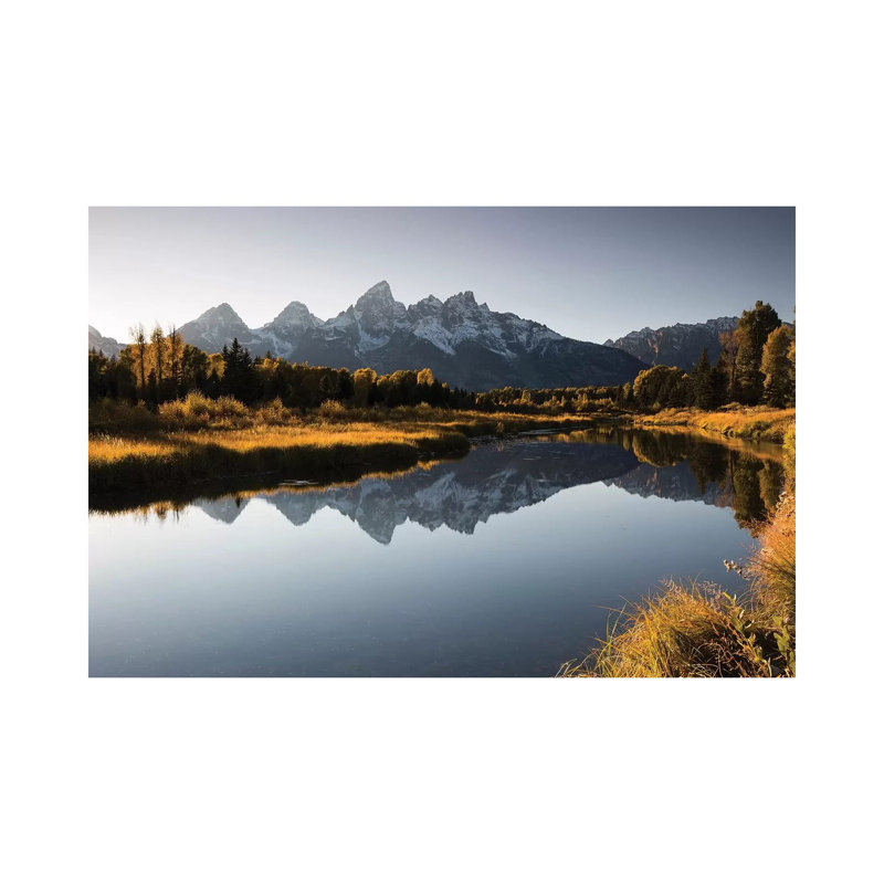 Reflection of Mountain on Water, Teton Range, Grand Teton National Park, Wyoming, USA 1 Piece Wrapped Canvas Wall Art