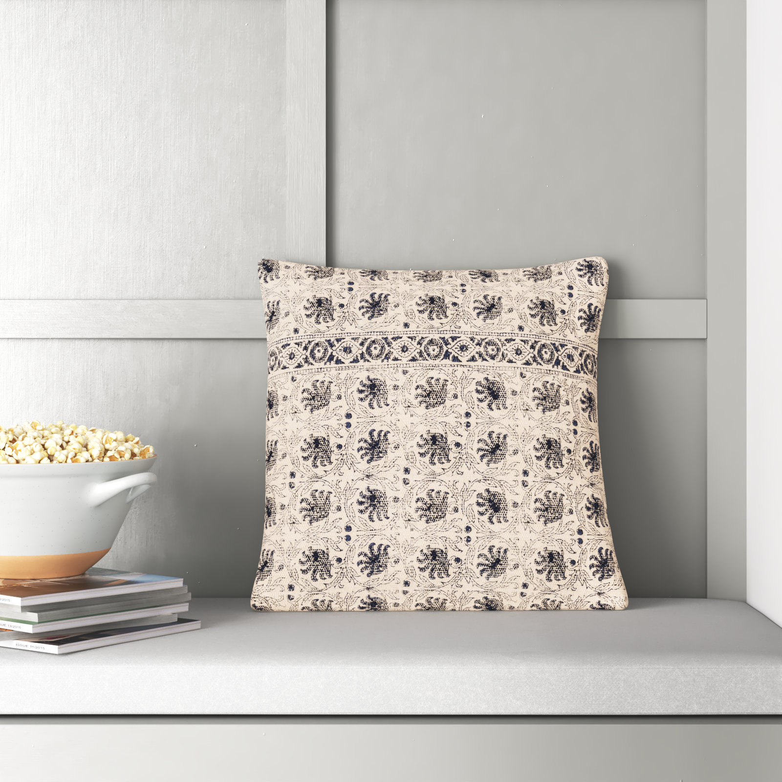 Marianne Floral Cotton Throw Pillow, 20" x 20"