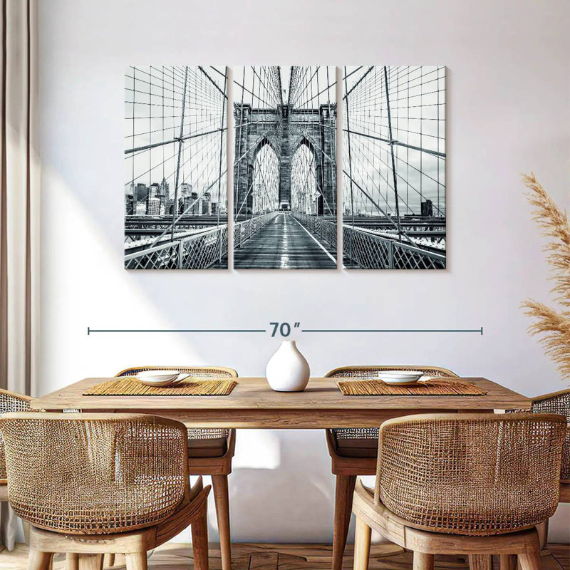 Pont de Brooklyn monochrome, H 36 po x l 57 po