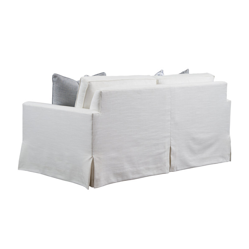 Barclay Butera Upholstery Loveseat, White Cotton Blend
