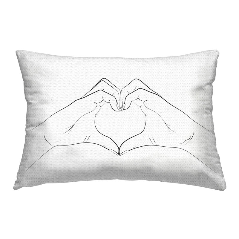 Coussin d'extérieur «Hands Heart» par Martina Pavlova