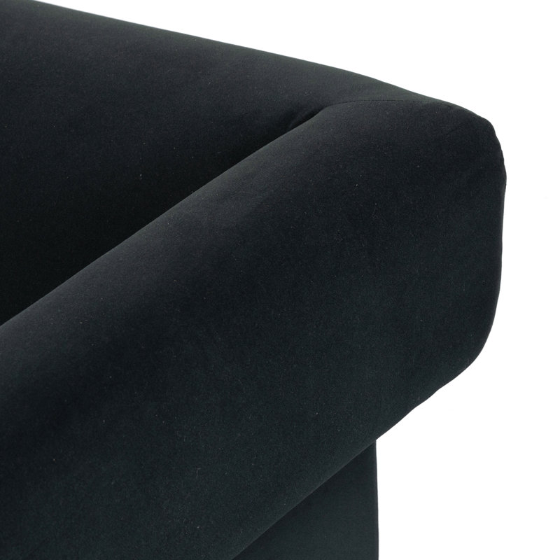 Cairo 90.5" Upholstered Sofa, Modern Velvet Smoke Polyester Blend