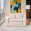 Canapé-lit à causeuse avec mousse à mémoire de forme et structure en acier - sans assemblage, conception convertible 2-en-1, tissu en velours côtelé - canapé compact pour les petits espaces, les appartements, le bureau à domicile et la chambre à coucher (beige)-362594958