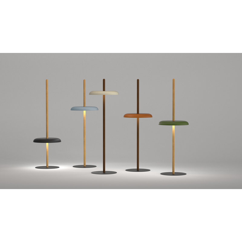 Nivél Floor Lamp, White Oak, Slate Blue
