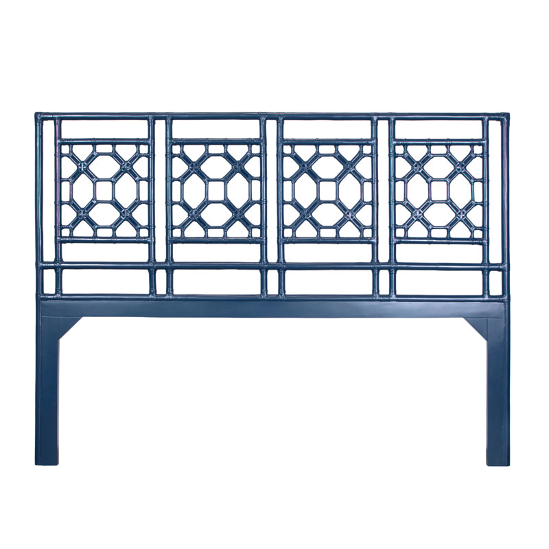 Lattice Back Standard Bed, King, Navy Blue
