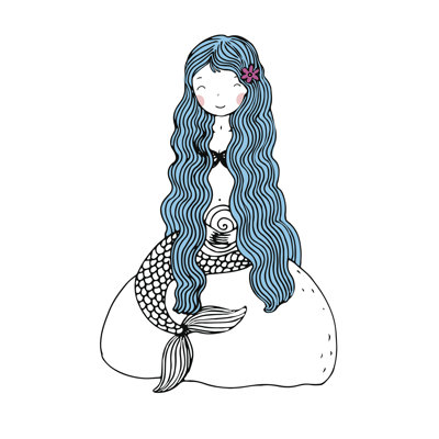 Beautiful Little Mermaid by N_chetkova - Wrapped Canvas Print