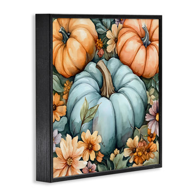 Trois citrouilles et fleurs, estampe numérique, design by Creative Studio