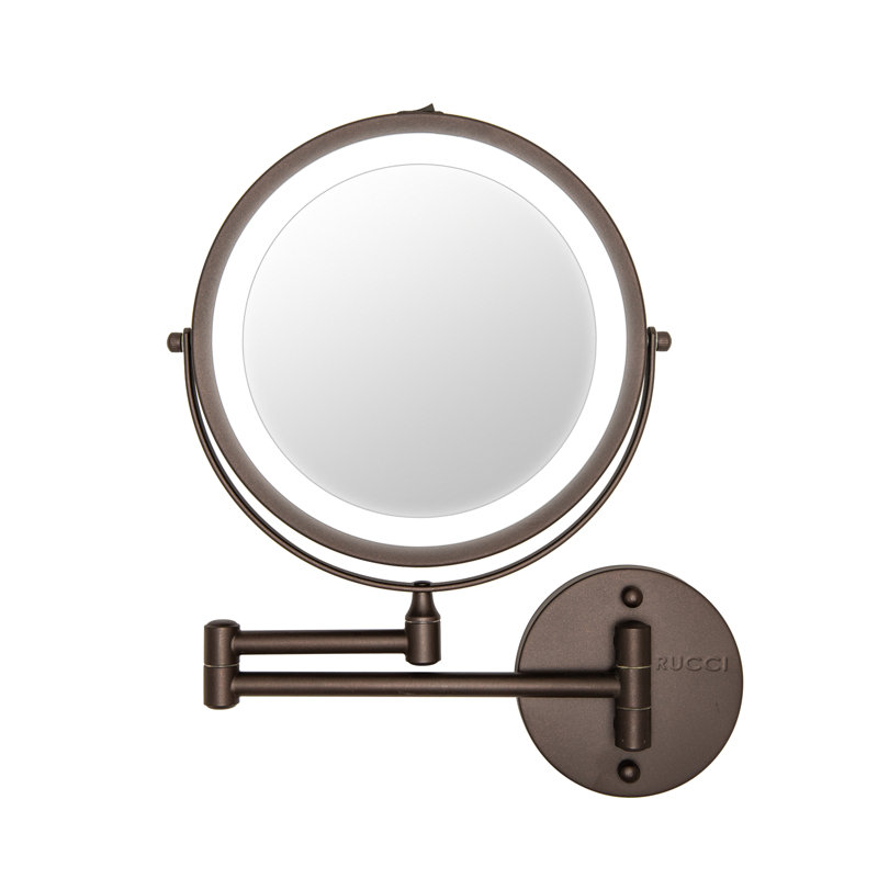 Mirror Size (M1002/OB): 7" edge to edge / actual mirror approx. 5.75", 11.25" x 16.5", Oil Brushed/Bronze