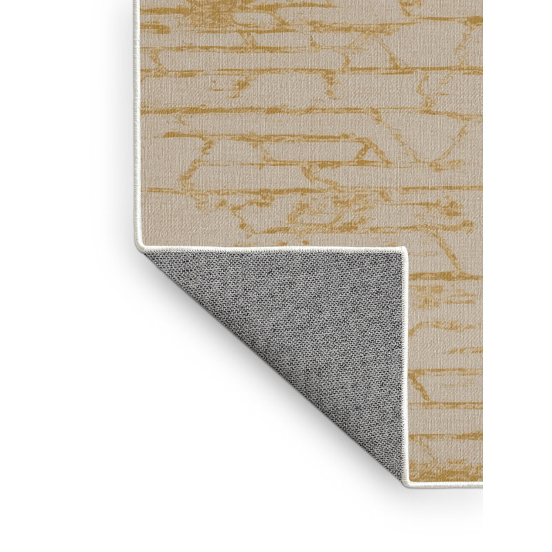 Tapis beige lavable à la machine, Carré 4 pi
