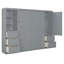 Grand lit escamotable mural avec placard, tiroirs et tablettes, gris-603464522