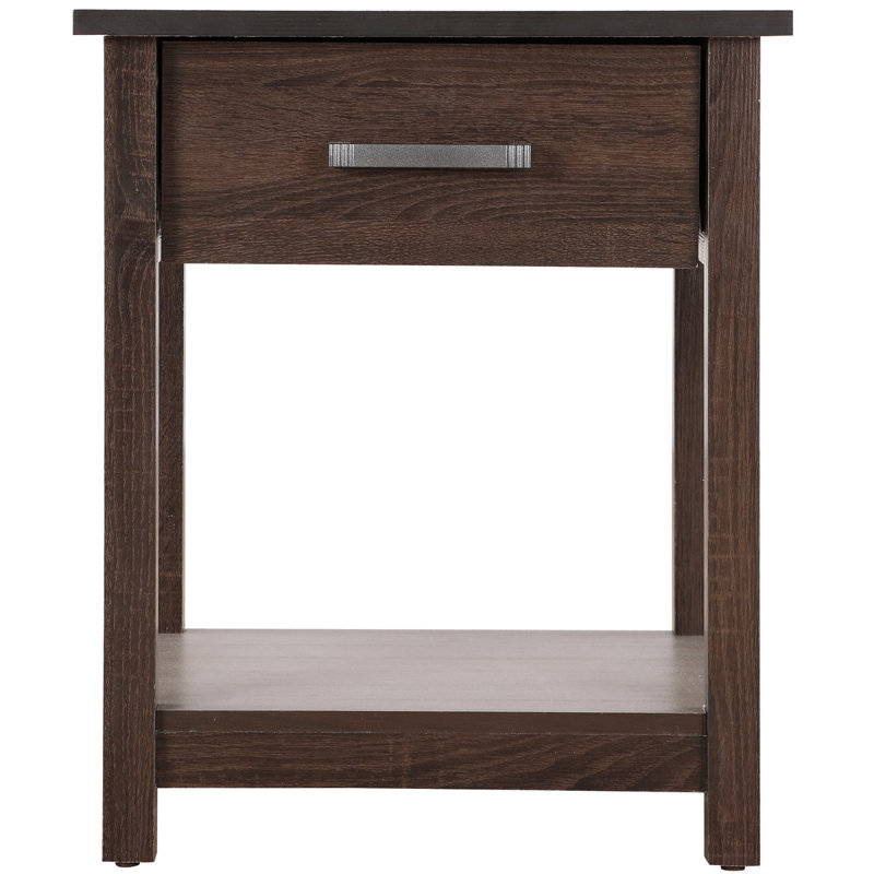 Table de chevet élégante et contemporaine, Brun