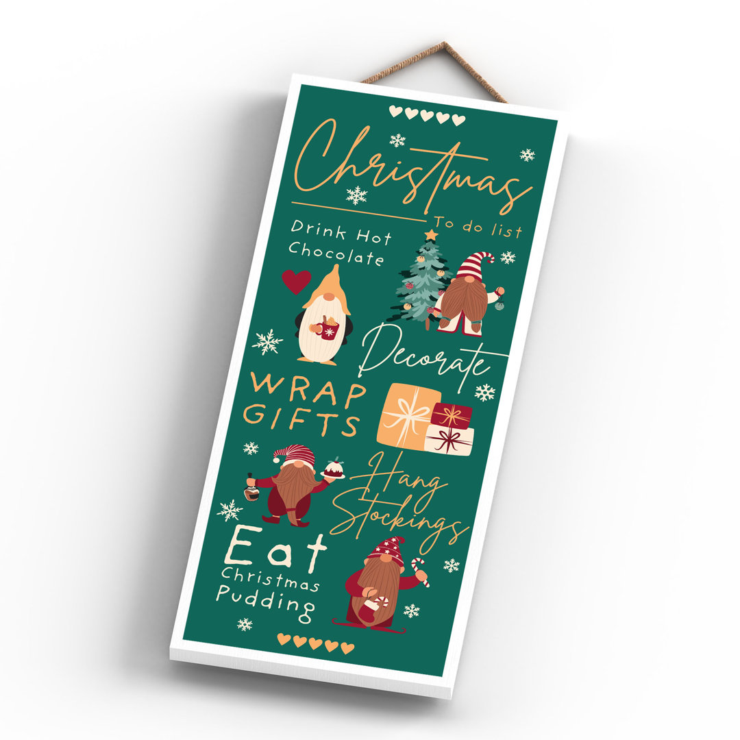 Christmas To Do List Festive Gonks Wall DÃ©cor