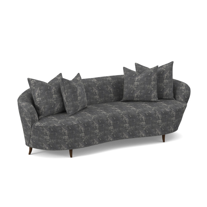 Boomerang Sofa, American Walnut, Kinsley Sky Viscose