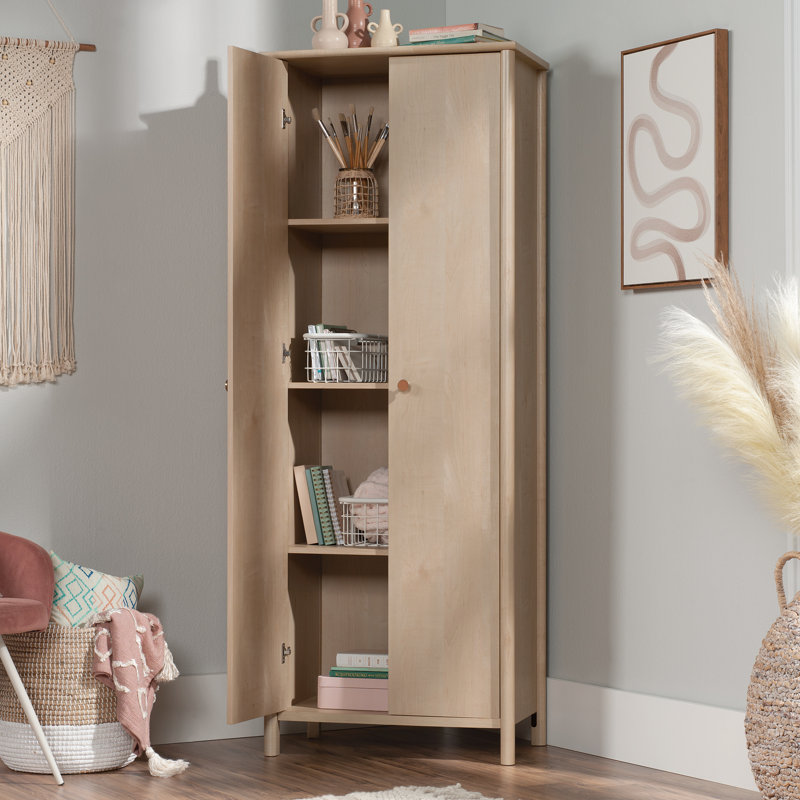 Cosmas 27.09'' Wide 3 - Shelf Storage Cabinet, Natural Maple