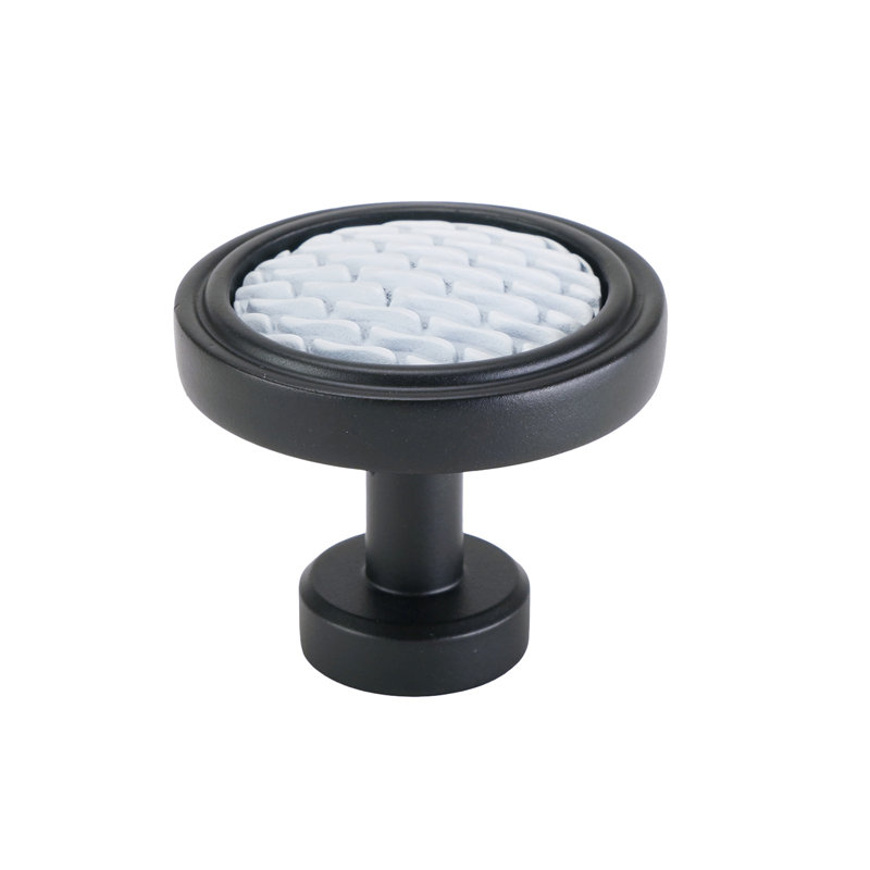 Spectra Waves knob in gold finish, Black/White