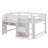 Full Size Low Loft Bed With Integrated Desk, Storage Cabinets, Open Bookcase + Graffiti Whiteboard-1252216481