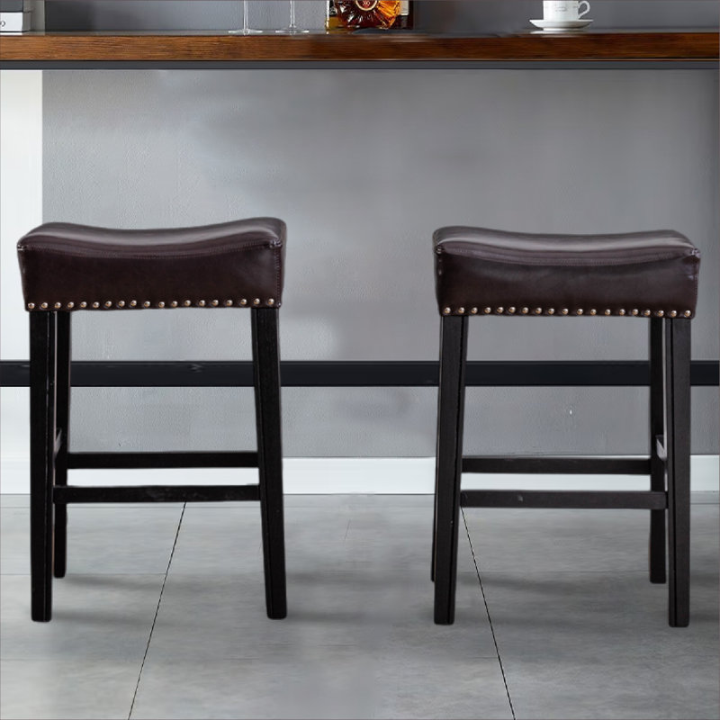 Tabouret de comptoir 26 po Cantrall, Noir, Brun
