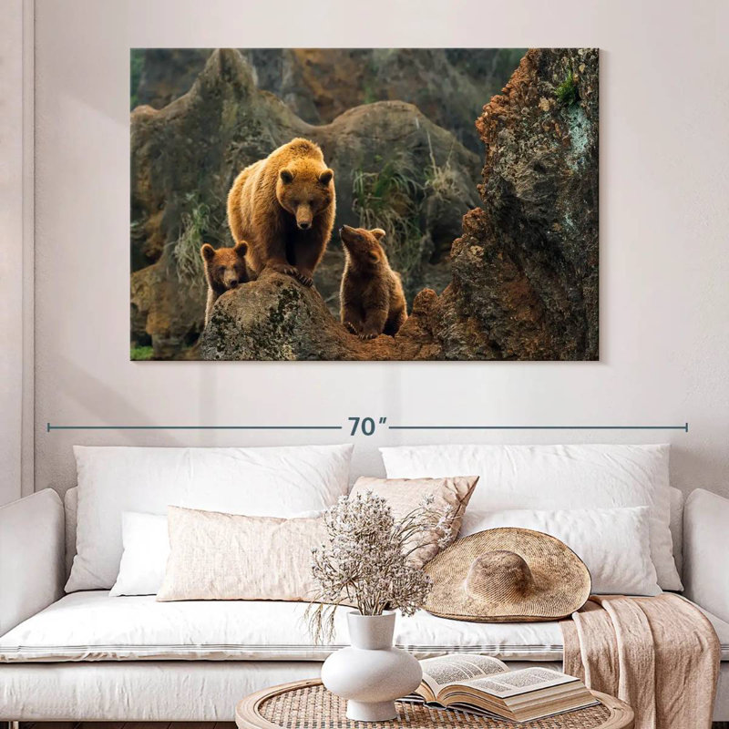 Brampt Bear And Cubs, 34" H x 51" W