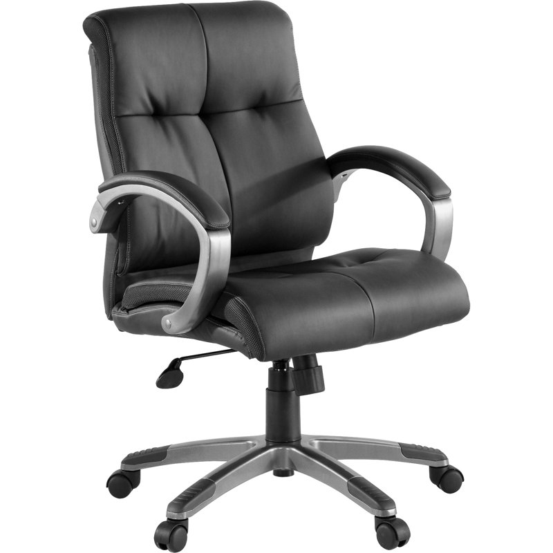 Black Leather Executive Swivel Office Chair