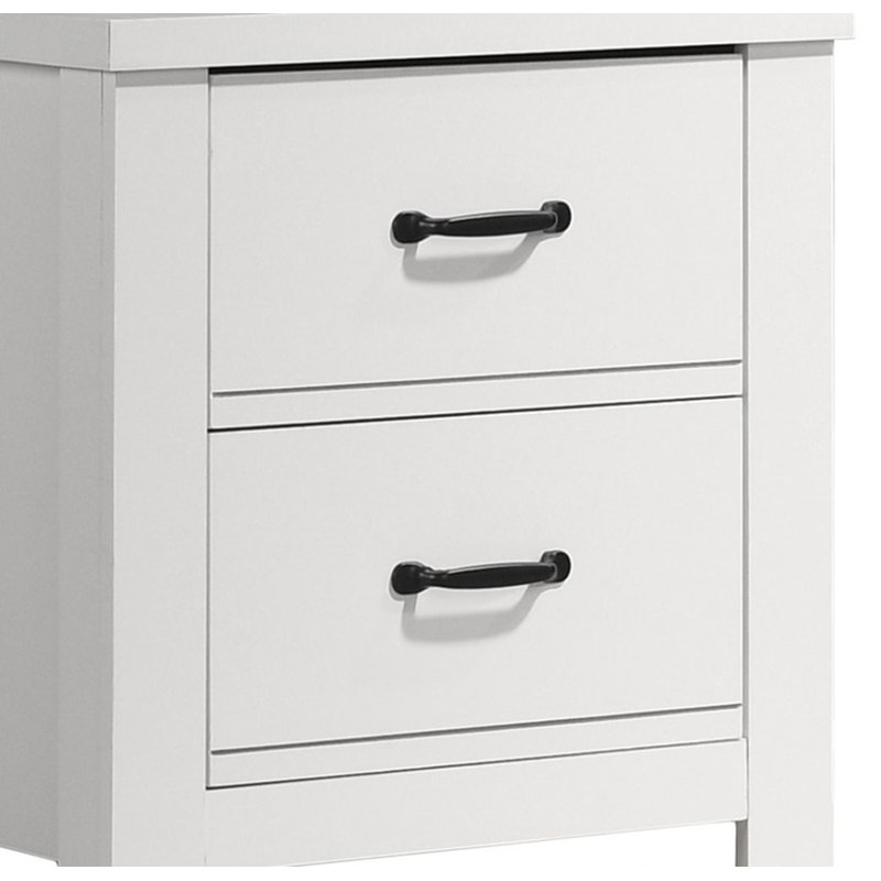 Table de chevet blanche à 2 tiroirs l 21,5 po Cosmo