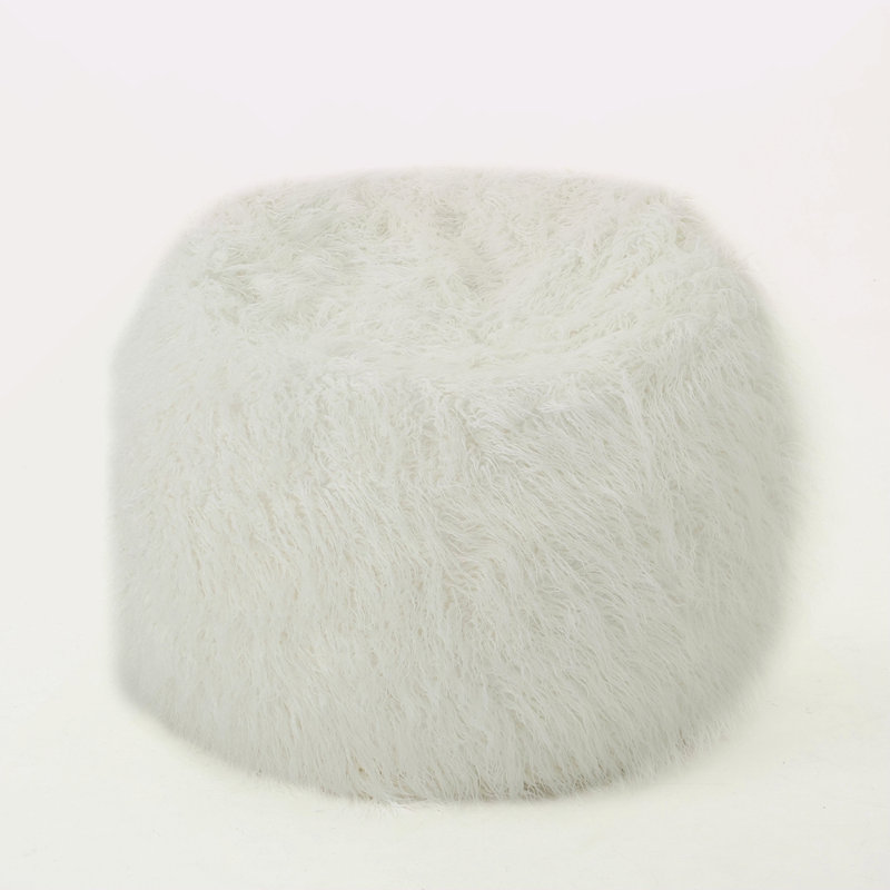 Pouf rond en fausse fourrure 5 pieds