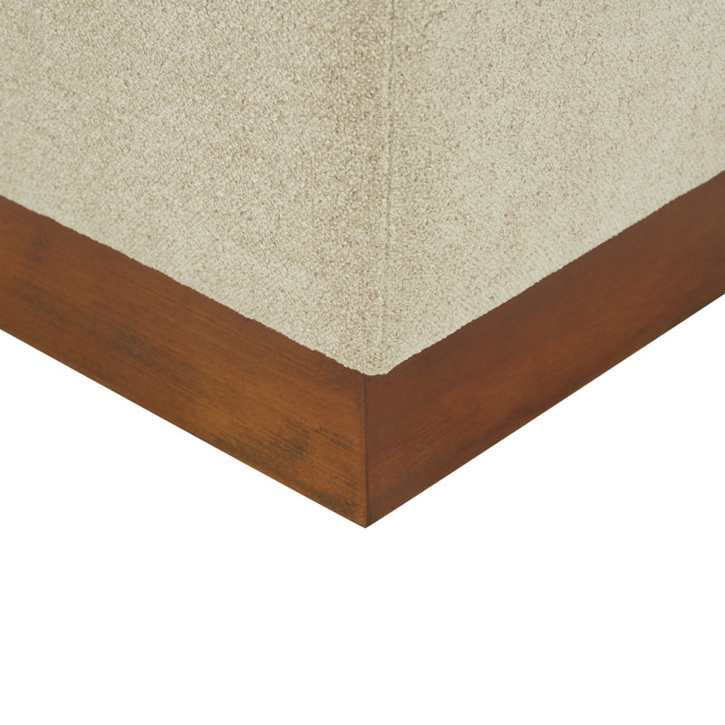 Zafeer Upholstered Ottoman, Tan