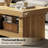 Farmhouse Coffee Table, 47" Rectangle Wood Center Table With Open Storage Shelves, Low Profile Cocktail Tea Table For Living Room, Two-tier Accent Center Tables, Thick Base, Natural Oak