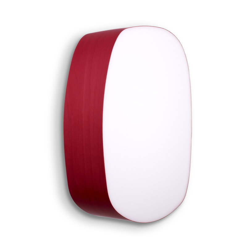 Guijarro LED Flush Mounted Sconce, Red, 14.1" H x 9.8" W x 3.7" D, 2700K LED