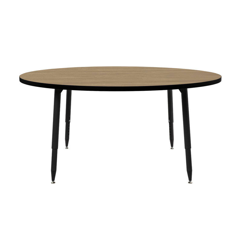 Table d'activités thermofusionnée avec pieds fuselés réglables Adapte, 60 po x 30 po, Chêne Pasadena / noir