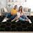 Fluffy Black Gold 5X8 Area Rug, Thick Shaggy Plush Throw Carpet, Soft Non-Slip Bedside Rug For Bedroom Living Room Nursery Dorm Kids Home Decor-921803451-921803450