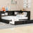 Metal Full Size Daybed With Trundle, Storage & Charging Ports - Modern Functional Storage, Trundle And Outlets, Practical Elegant-684325265