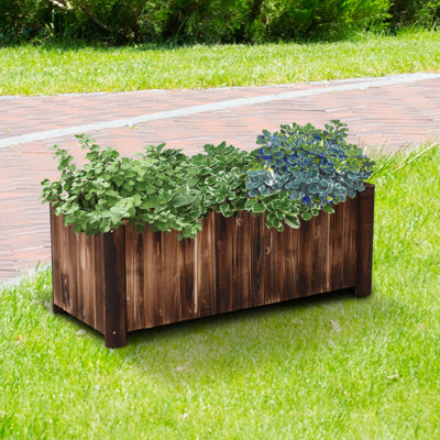 Lit de jardin surélevé Apollo, boîte à fleurs en bois, style brun rustique