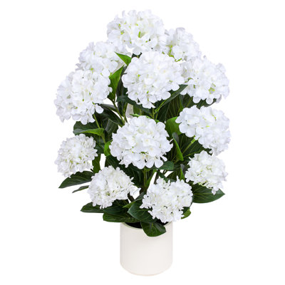 35 Inch Artificial Hydrangea Tree In Decorative Pot Outdoor Indoor Decoration Lifelike Plant