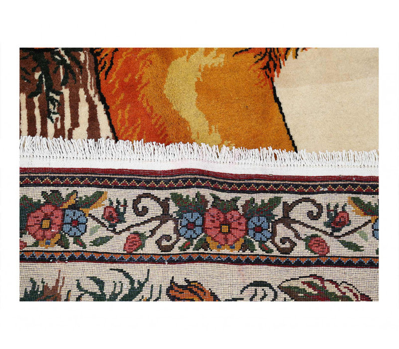 Tapis en laine d'agneau doré unique 3 pi 5 po x 4 pi 11 po Minaahil