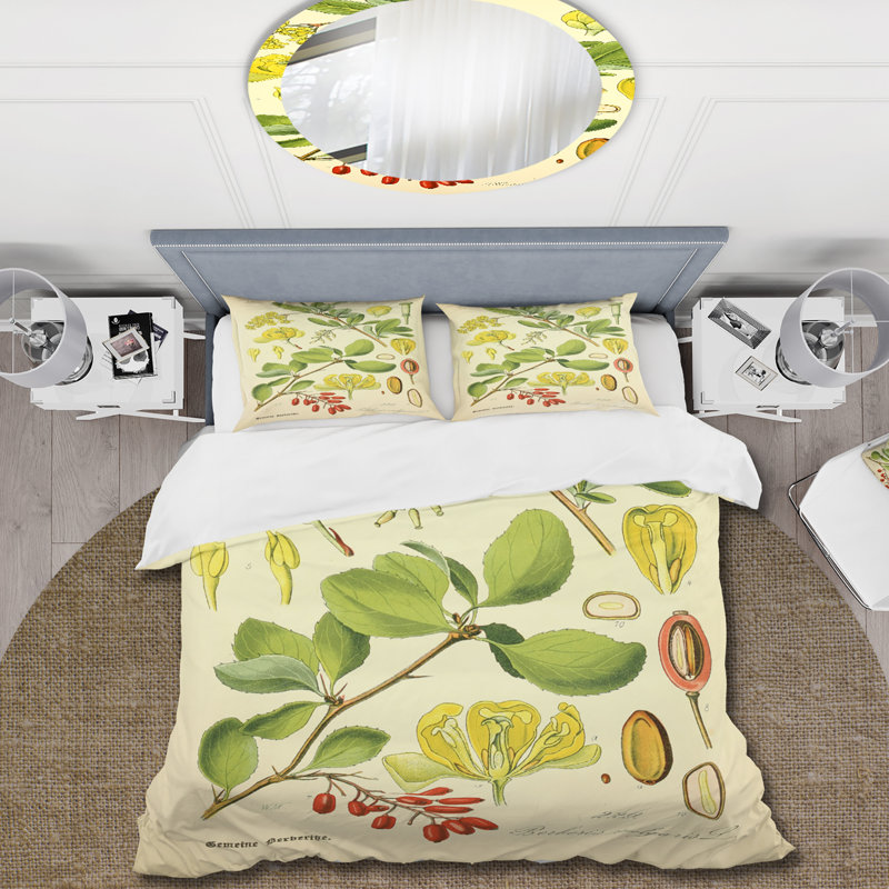 Ensemble de housse de couette traditionnel Vintage Plant Life II - microfibre de polyester