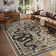 Palos Vintage Snake Washable Non Slip Desert Beige Area Rugs Soft Low Pile Indoor Rug for Living Room Bedroom Office Indoor Carpet