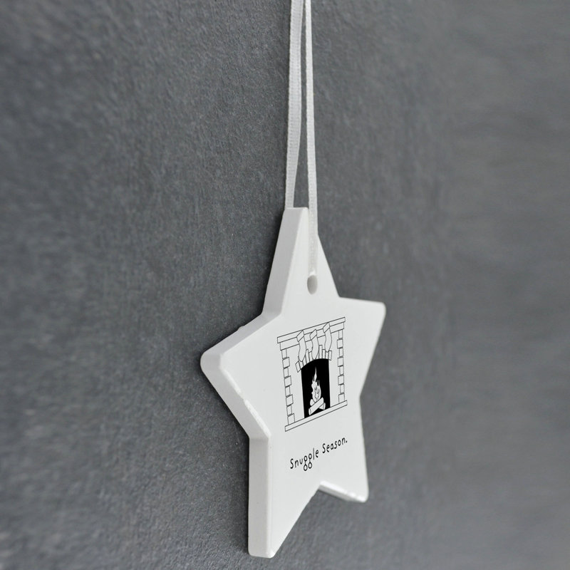 Sanson Snuggle Season Star Shaped Ceramic Ornament