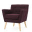 Fauteuil capitonné de 28,3 po de largeur, chaise de lecture et chaise de chambre à coucher avec pieds en bois massif Malyun -1358716723-1375244379