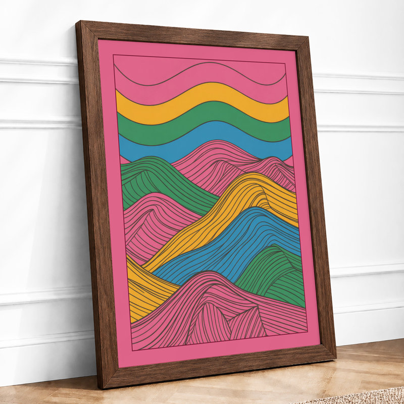 Flowing Landscape Forms Modern - Print, Walnut, A3 - 42.0 x 29.7 cm