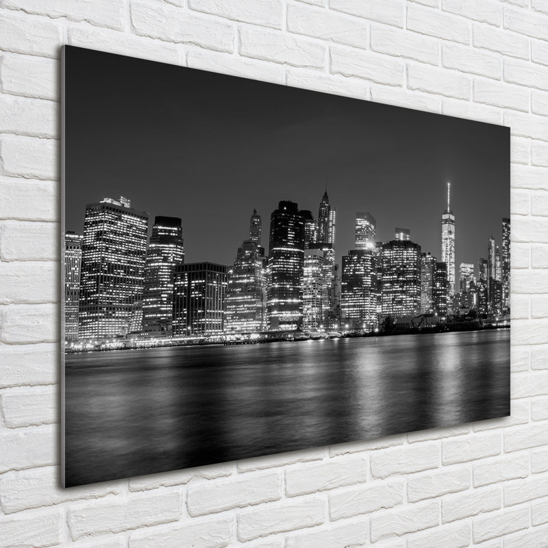 Manhattan By Night - Unframed Art Prints on Glass