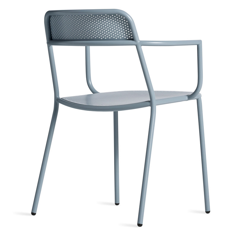 Trim Outdoor Dining Armchair, Gray Blue