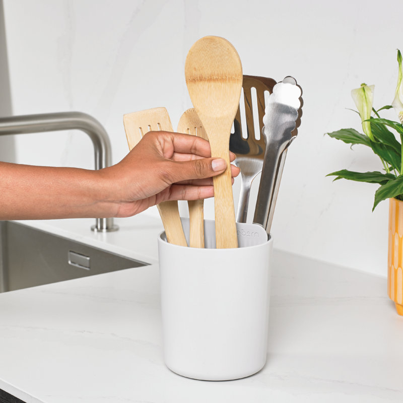 Recycled Utensil Holder - Made in UK, Stone