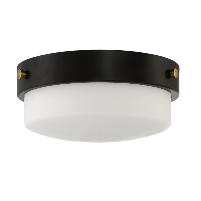 Plafonnier encastré 2 lumières , H 5 po x l 11 po x P 11 po, Noir