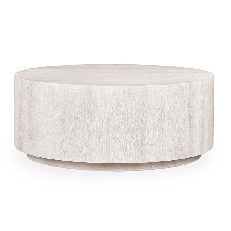 Layne 42" Round Coffee Table Natural, White Wash